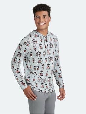 MeUndies Light Gray Mickey Mouse Print Hoodie